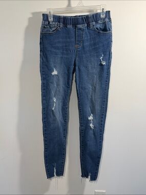 Grace & Lace | Women's Distressed Dark Blue Stretch Jeans | M